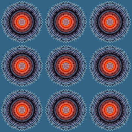 Téléchargez les photos : Texture motif bleu-orange de mandala. - en image libre de droit