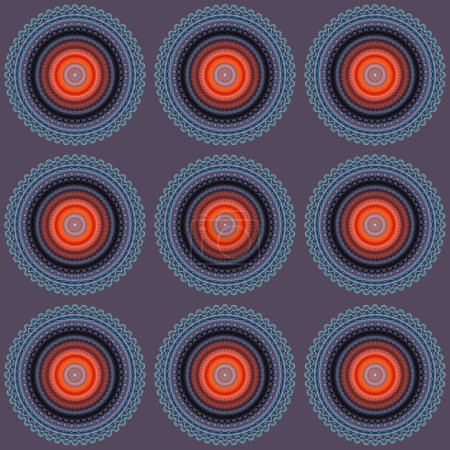 Téléchargez les photos : Texture motif bleu-orange de mandala. - en image libre de droit