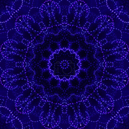 Foto de Dark blue background texture pattern with blue light lights in the dark - Imagen libre de derechos