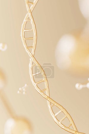 Photo for DNA helix for genetic engineering and gene concept, molecule or atom, Abstract structure for Science or medical background, 3D rendering - Royalty Free Image