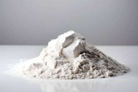 White flour on a white background. The concept of healthy eating