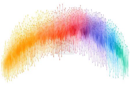 Colorful abstract rainbow brush strokes on white background