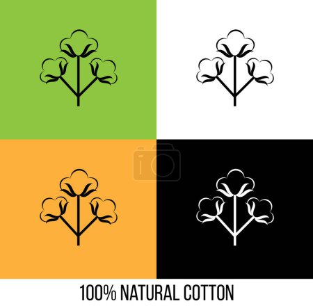 Baumwollblumen-Symbol in verschiedenen Farben. Bekleidungsproduktion Konzept Vektorkunst