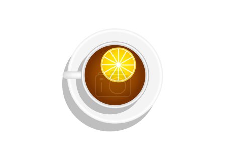 Illustration for Cup of Tea with Lemon. Breakfast time and food concept vector - Royalty Free Image