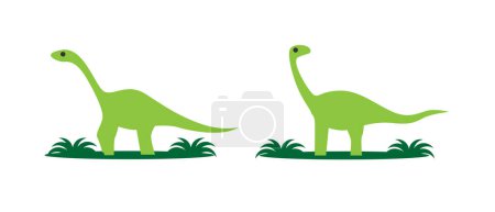 Illustration for Dreadnoughtus Dinosaurs Isolated on White. Extinct animals and wildlife concept vector - Royalty Free Image