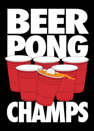Beer Pong Champs. Conception vectorielle