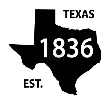 Téléchargez les illustrations : Texas 1836 EST. conception de t-shirt. - en licence libre de droit