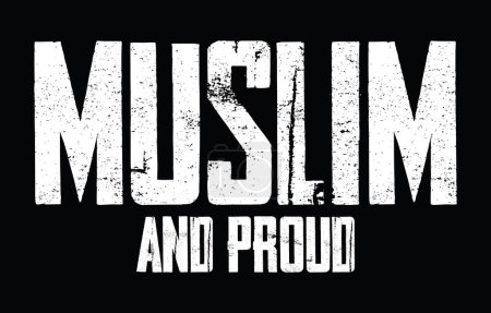 Ilustración de Musulmán y orgulloso. Cita islámica - Imagen libre de derechos