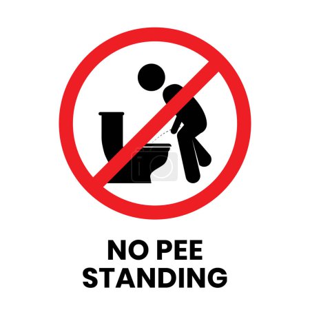 Illustration for Do not pee standing sign. toilet sign illustration on isolated background - Royalty Free Image