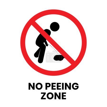 Illustration for No peeing zone sign illustration on isolated background - Royalty Free Image