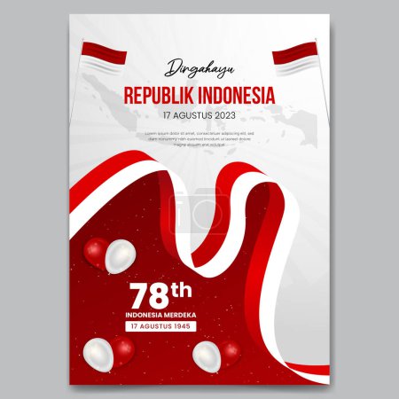 Téléchargez les illustrations : Indonésie Independence Day 17 et 78 août Indonesia independence illustration poster design - en licence libre de droit