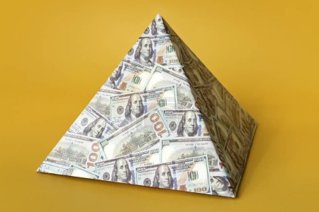 Photo for A global financial pyramid based on the dominance of the dollar. World management concept. conspiracy theory - Royalty Free Image