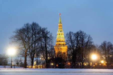 Photo for View Inside Kremlin Moscow winter night. Kremlin Towers - Royalty Free Image