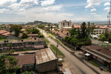 Blick von oben auf die Stadt Naivasha. Kenia. 1. Februar 2024