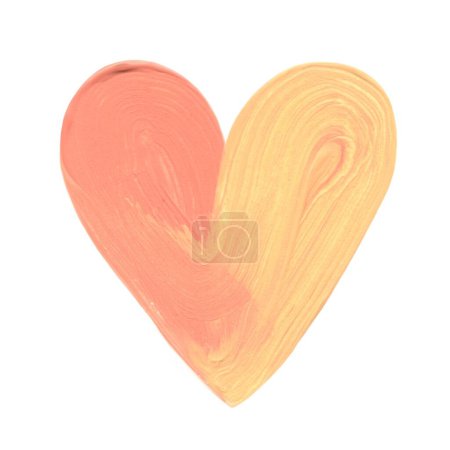 Herzen von Hand mit einem trockenen Pinselstrich und einer dicken Schicht Farbe auf weißem Hintergrund gezeichnet. Öl Acryl Pinsel Markierung Illustration. Valentinstag isolierte Design auf weiß
