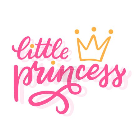 Téléchargez les illustrations : Beau lettrage dans le style de lettrage "Petite princesse" avec une couronne. Graphiques vectoriels. - en licence libre de droit