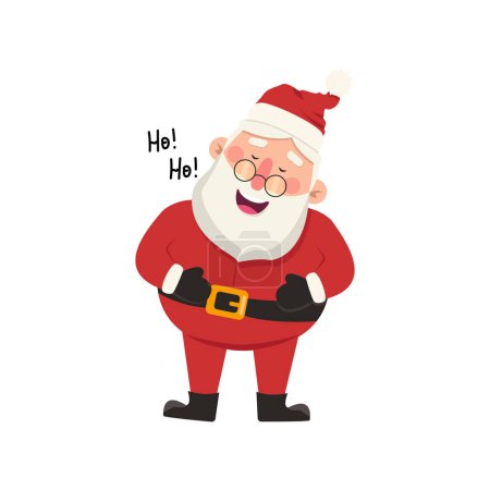 Illustration for Funny vector Santa Claus laughs out loud - Royalty Free Image