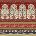 it's a unique digital Traditional Geometric Ethnic border, floral leaves baroque pattern and Mughal art elements, Abstract texture motif, and vintage Ornament artwork combination for textile printing.