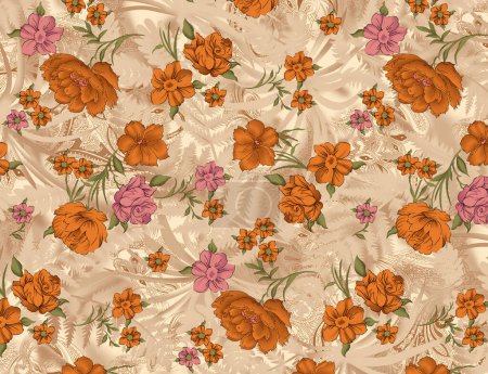 c'est une bordure ethnique géométrique traditionnelle numérique unique, des feuilles florales motif baroque et des éléments d'art moghol, motif texture abstraite et combinaison d'?uvres d'art ornement vintage pour l'impression textile.