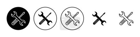 Ilustración de Herramientas de reparación conjunto de iconos. vector icono de herramienta. configuración vector icono. Llave y destornillador. soporte, servicio - Imagen libre de derechos