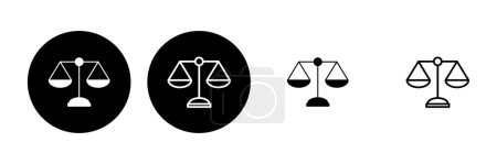 Conjunto de iconos de escalas. Icono de escala de peso. Icono de escala legal. Justicia