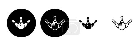 Illustration for Bowling icon set. bowling ball and pin icon. bowling pins - Royalty Free Image