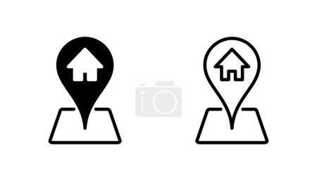 conjunto de iconos de dirección. casa icono de ubicación vector