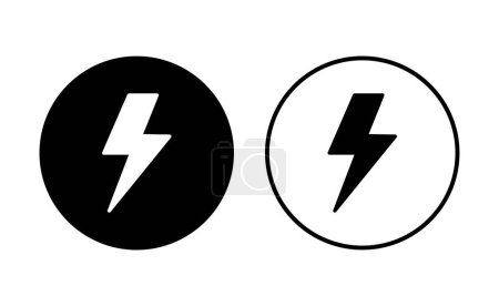 Blitz-Icon gesetzt. elektrischer Symbolvektor. Macht-Symbol. Energiezeichen