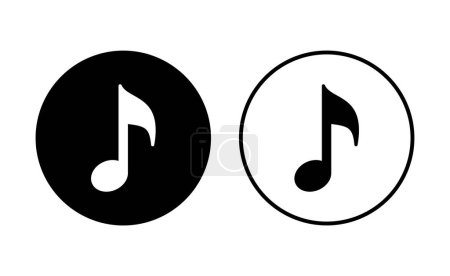 Illustration for Music icon set. note music icon vector. tone icon - Royalty Free Image