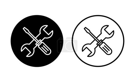 Reparaturwerkzeuge Symbolsatz. Werkzeugsymbolvektor. Icon-Vektor einstellen. Schraubenschlüssel und Schraubenzieher. Unterstützung, Service