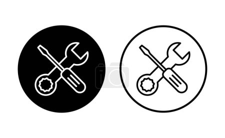 Reparaturwerkzeuge Symbolsatz. Werkzeugsymbolvektor. Icon-Vektor einstellen. Schraubenschlüssel und Schraubenzieher. Unterstützung, Service