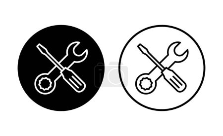 Herramientas de reparación conjunto de iconos. vector icono de herramienta. configuración vector icono. Llave y destornillador. soporte, servicio