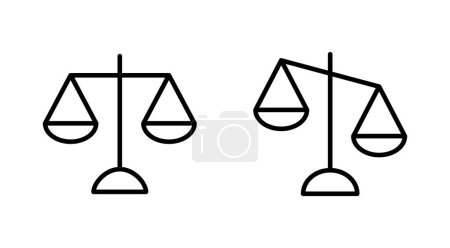 Conjunto de iconos de escalas. Icono de escala legal. Señal de justicia 