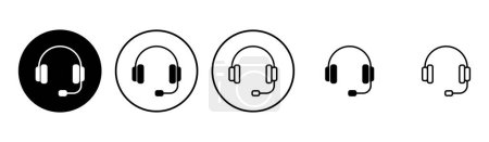 Téléchargez les illustrations : Ensemble d'icônes casque. Symboles d'icône Headvector - en licence libre de droit