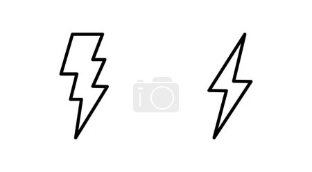 Illustration for Lightning icon set. electric icon vector. power icon. energy sign - Royalty Free Image