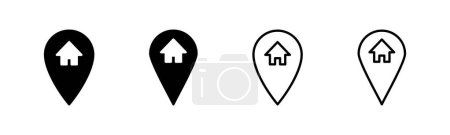 conjunto de iconos de dirección. casa icono de ubicación vector