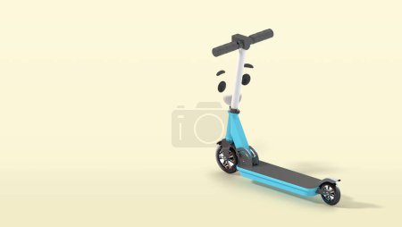 cute 3D rendered transport electric scooter character