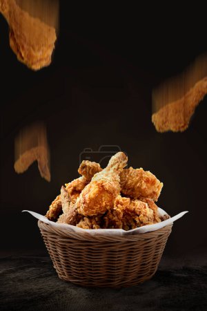 póster gráfico de pollo frito