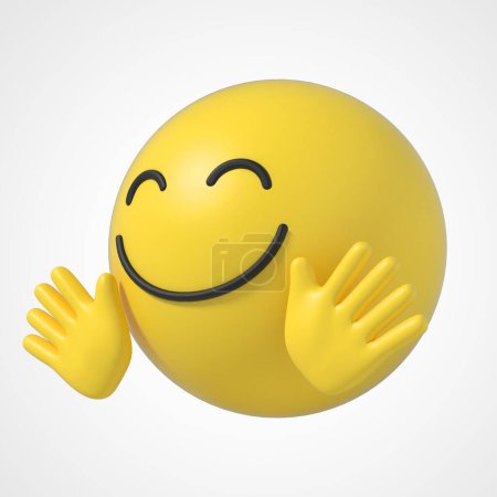 émoticône emoji 3d caractère, bonheur