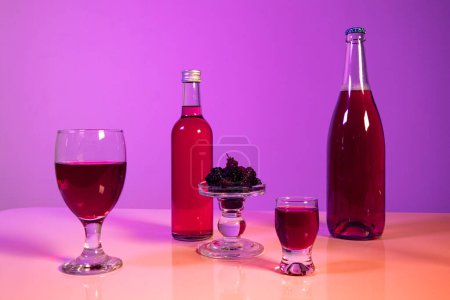 Korean Asian traditional infused liquor, wine, alcohol concept
