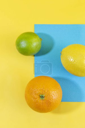 fruit still life photo, orange, lemon and lime, orange 