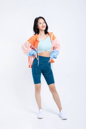 healthy beauty concept photo of korean asian beautiful woman with jacket