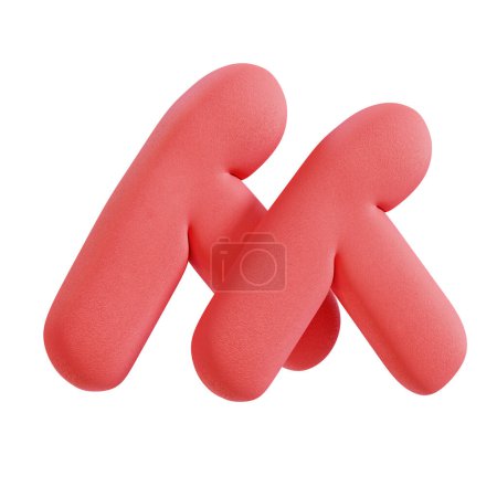tipografía 3D consonante coreana esponjosa
