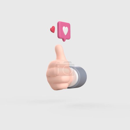Hearts and thumbs 3d objects