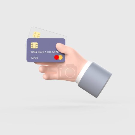 3D object holding a credit card