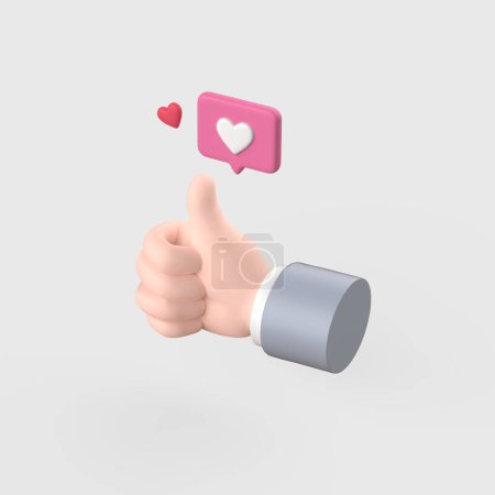 Hearts and thumbs 3d objects