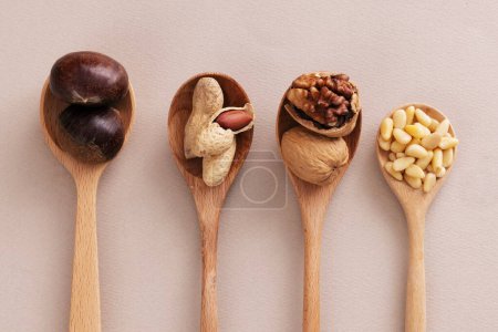 Nuts eaten during the full moon of the garden are contained cutlery of various sizes