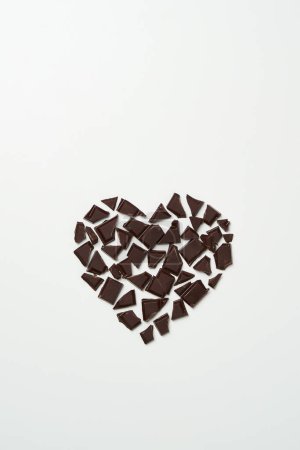 a heart shaped chocolate made of chocolate slices