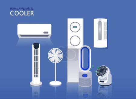 home appliances. cooler vector illustration