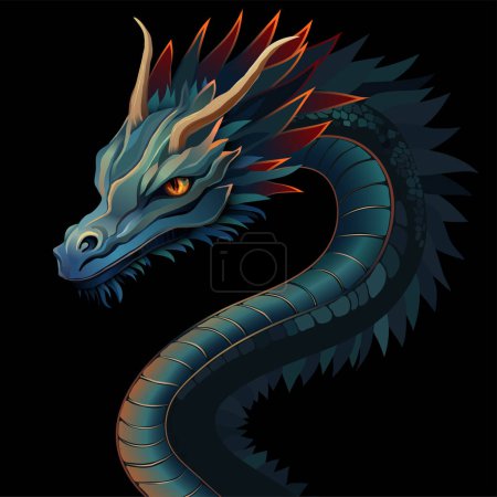 Foto de Ilustración vectorial realista de Dragon head. símbolo de horóscopo chino año nuevo 2024 - Imagen libre de derechos